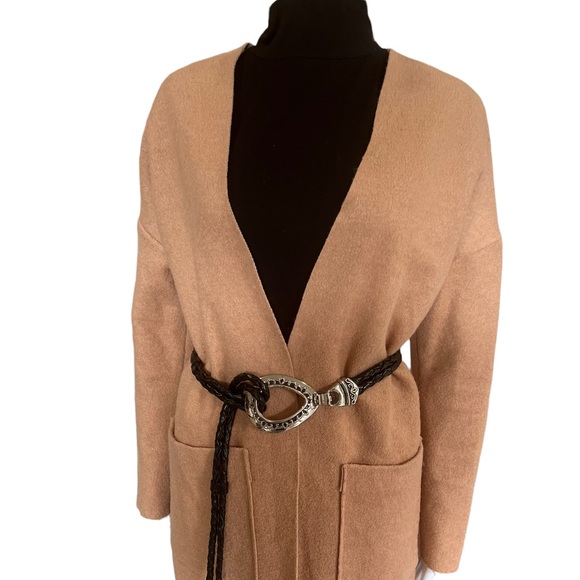 Vila brand European clothier wool blend duster deconstructed style no lining - Picture 2 of 9